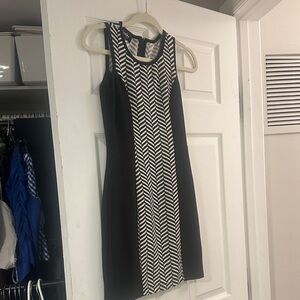 by & by Black and White Patterned Mini Dress
